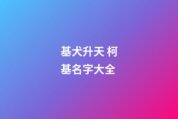 基犬升天 柯基名字大全
